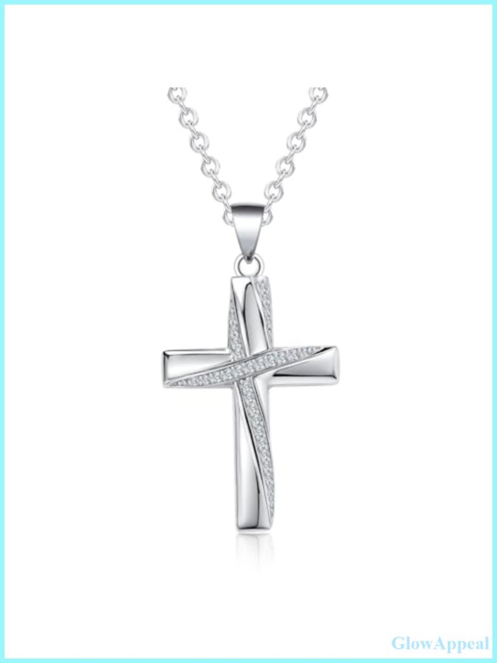 Dainty Cross Necklace with CZ Pendant Plated Copper 20 Inch